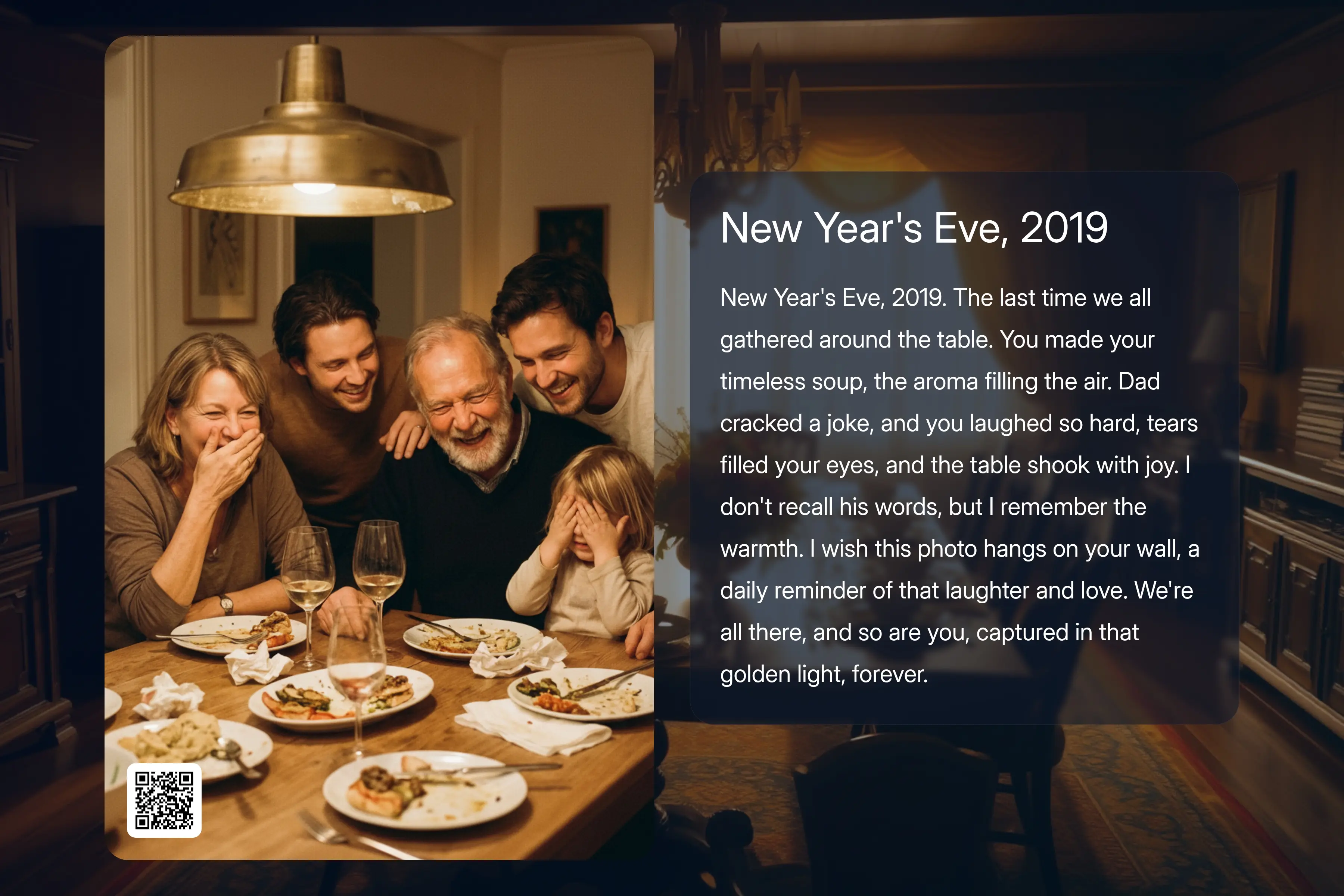 Family dinner — memory card for mom